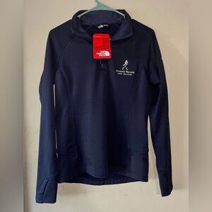 The North Face x Johnnie Walker Womens Quarter Zip Pullover Scotch Navy Small